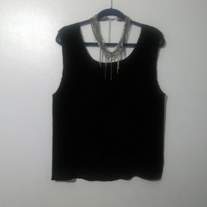 See-Thru. Slinky.Sleeveless.Black.Blouse